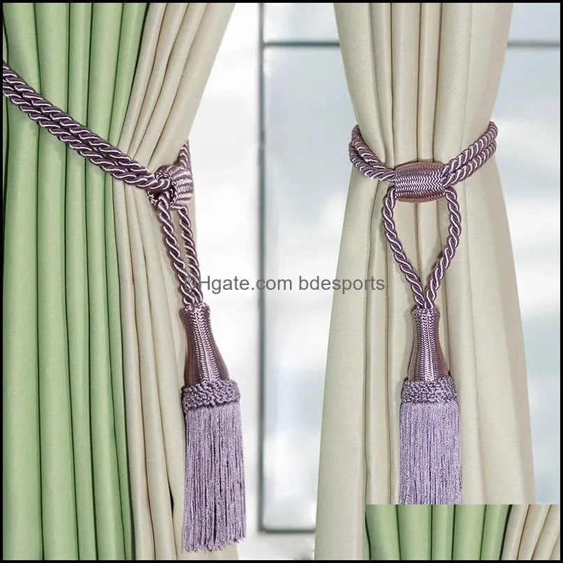 Other Home Decor 1Pc Tassel Curtain Tieback Hanging Belt Balls Brush Fringe Curtains Accessories Holderback Tie Backs Adjust Buckles