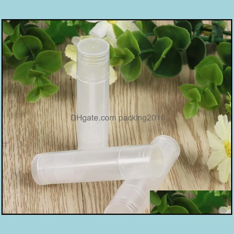 1000 Pcs/Lot 5ml Cosmetic Empty Chapstick Lip Gloss Lipstick Balm Tube + Caps Container Wholesale SN1258