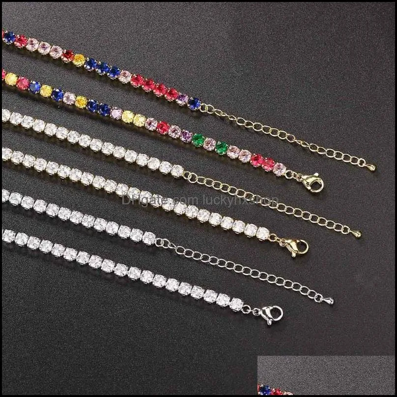 Chokers Out Tennis Necklaces For Women Luxury Cubic Zirconia Gold Color Short Choker Chain Hip Punk Male Necklace Jewelry OHN016