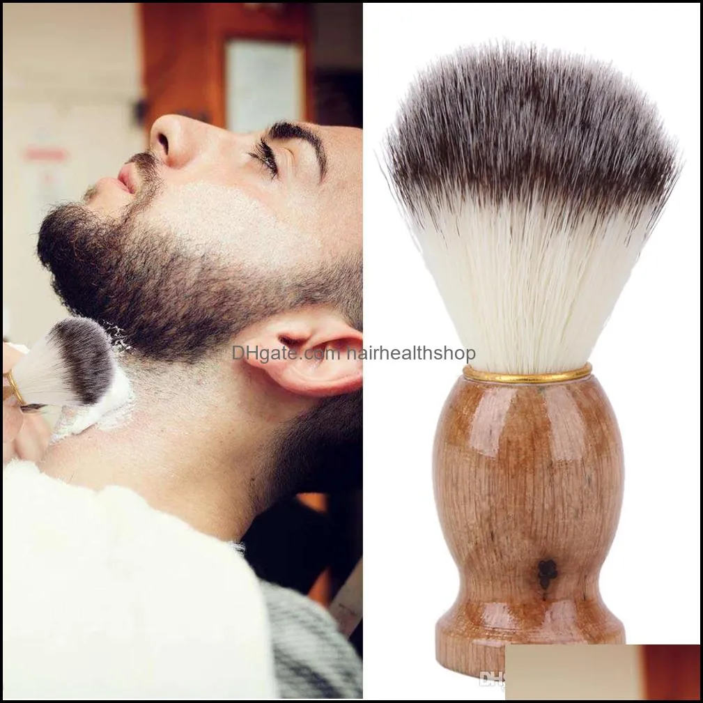 Makeup Brushes Tools Accessories Health Beauty Badger Hair Mens Rasage Brusque Barber Salon Men de la barbe du visage Cleanin DH5WD