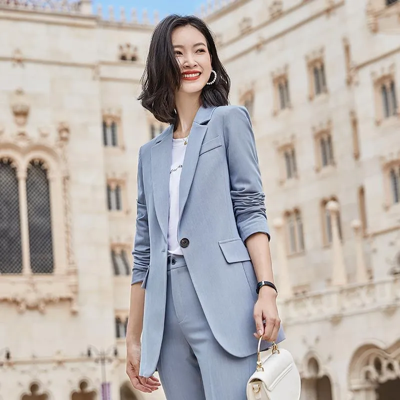 Solid Work Pant Suit for Women Business Office Lady Suits Sets 2 Piece  Pants Suits for Women