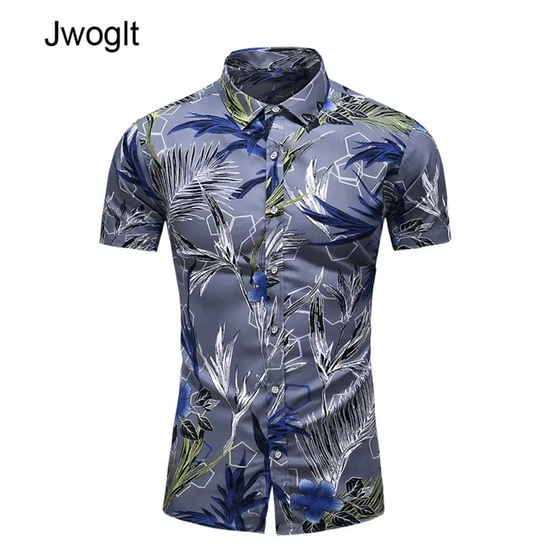 45KG120KG SUMMER NYHETER HAWAIIAN SHIRT Kort ärm Regular Fit Floral Tropical Shirts Top Blue Male 5xl 6xl 7xl 210412