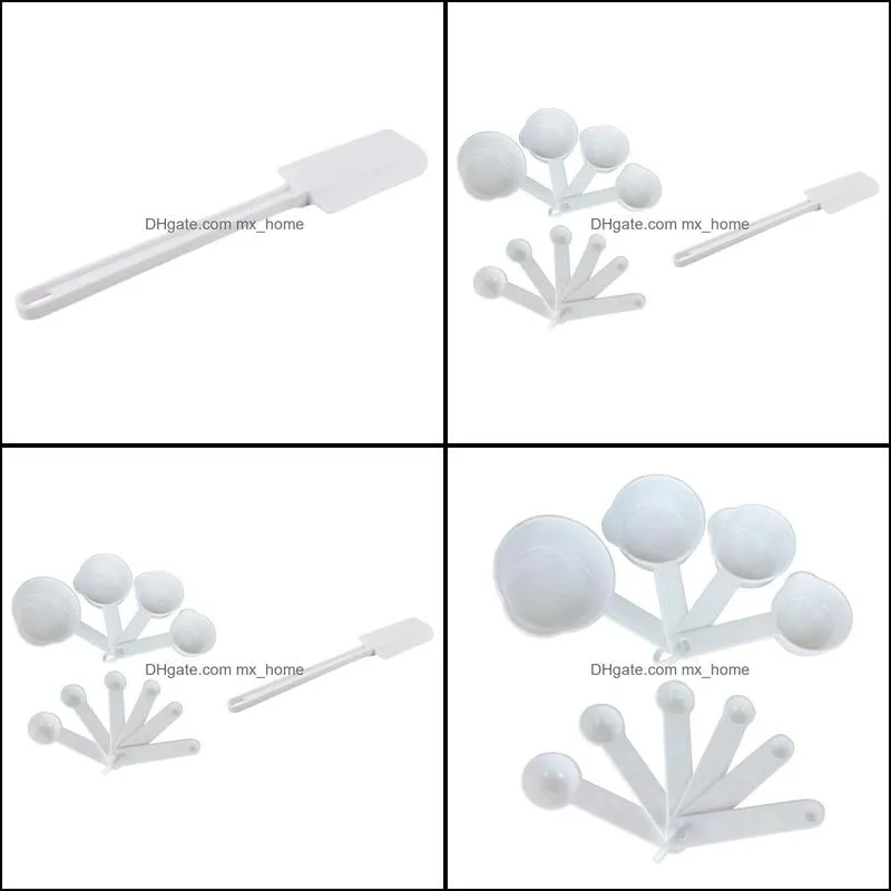 baking & pastry tools 10 pcs measure cups white 1 plastic ended spatula 14in 355mm kitchen