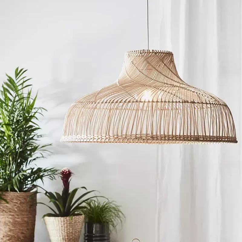 Hanglampen Chinese stijl kraven lichten rieten handgemaakte hangende lamp