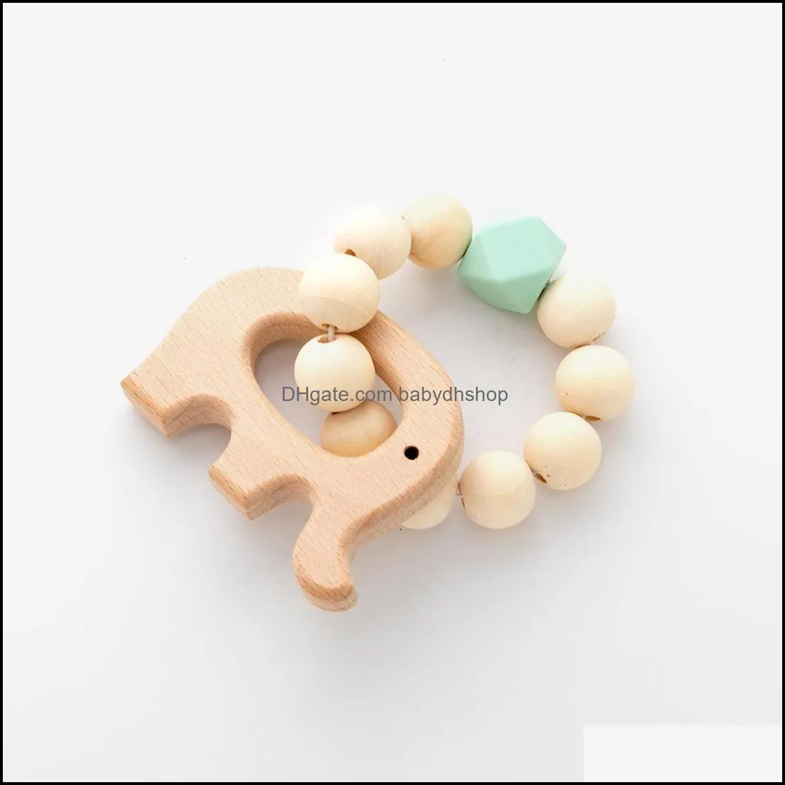 baby silicone nursing bracelets wood teether silicone beads teething wood rattles toys baby teether bracelets nursing toys gift