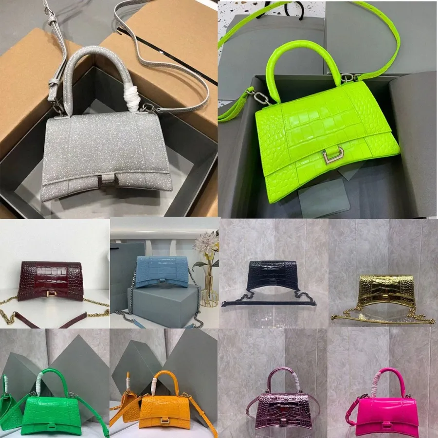 Hourglass Bag Handbag Designer Ladies Hourglass Shiny Crocodile ...
