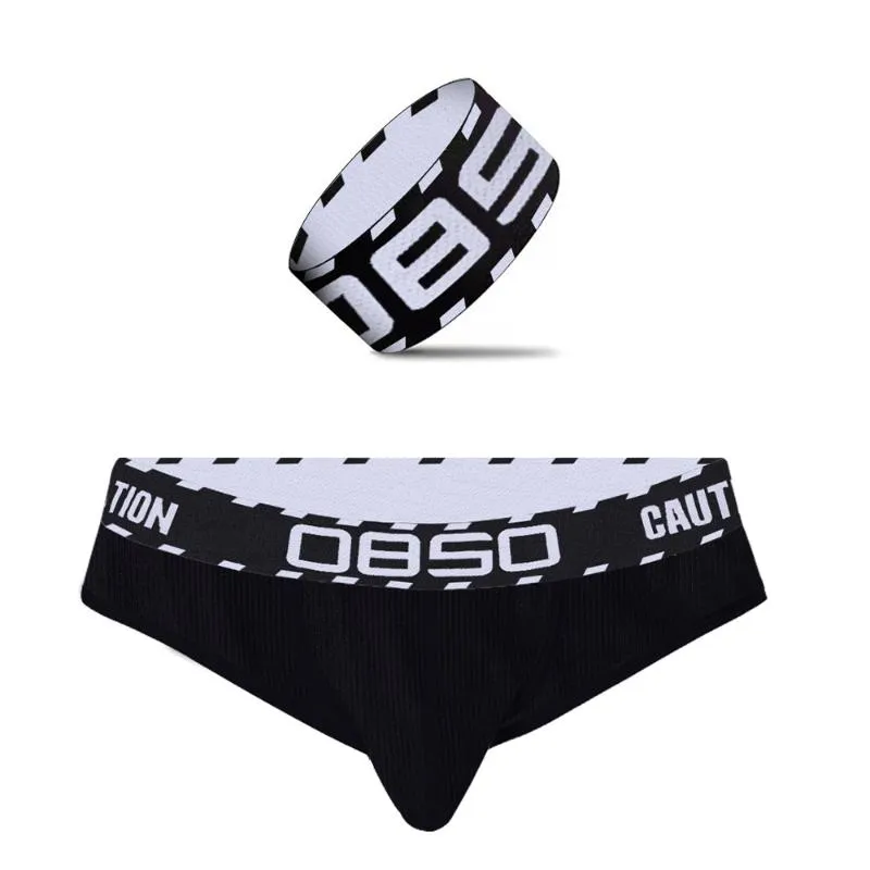 Sous-vêtements pour hommes sous-vêtements sexy slips et brassard élastique ensemble bracelet de sport masculin main Fitness sangles en nylon Cueca Slip HombreUnderpants