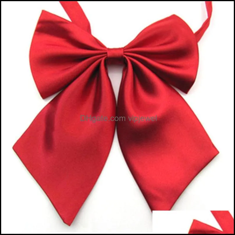 women girl solid color large bow ties for bank hotel dress suit shirts decor fashion accessories