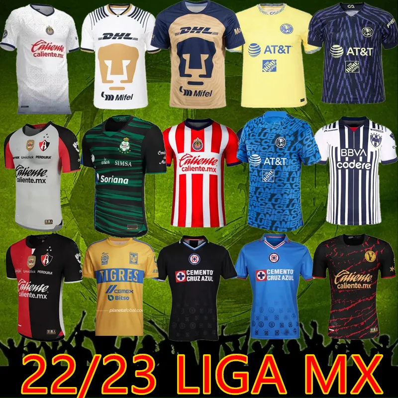 Liga mx 22 23 Club America Футбольные майки Леон Монтеррей 2022 2023 Сантос Лагуна Тихуана Крус Азул НАУЛ Тигрес Чивас Камисас Некакса Райадос Атлас УНАМ Футболка