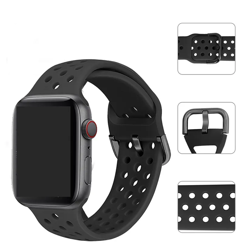 Cinghie di orologi intelligenti Sostituzione Sostituzione Colore solido Servo Silt Bracciale Sport Bracciale Bracciale per la serie Apple Watchs All Universal