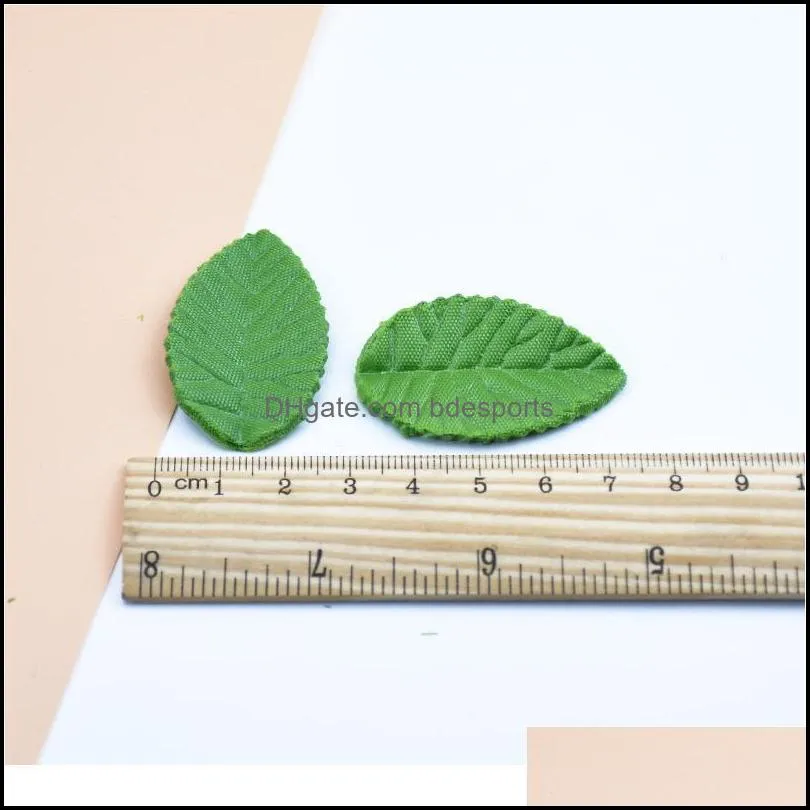 200pcs Silk Roses Leaf Handmake Artificial Green Leaves For Wedding Home Decor Diy Wreath Gifts Box Scrapbook Craft Fak jllTKj