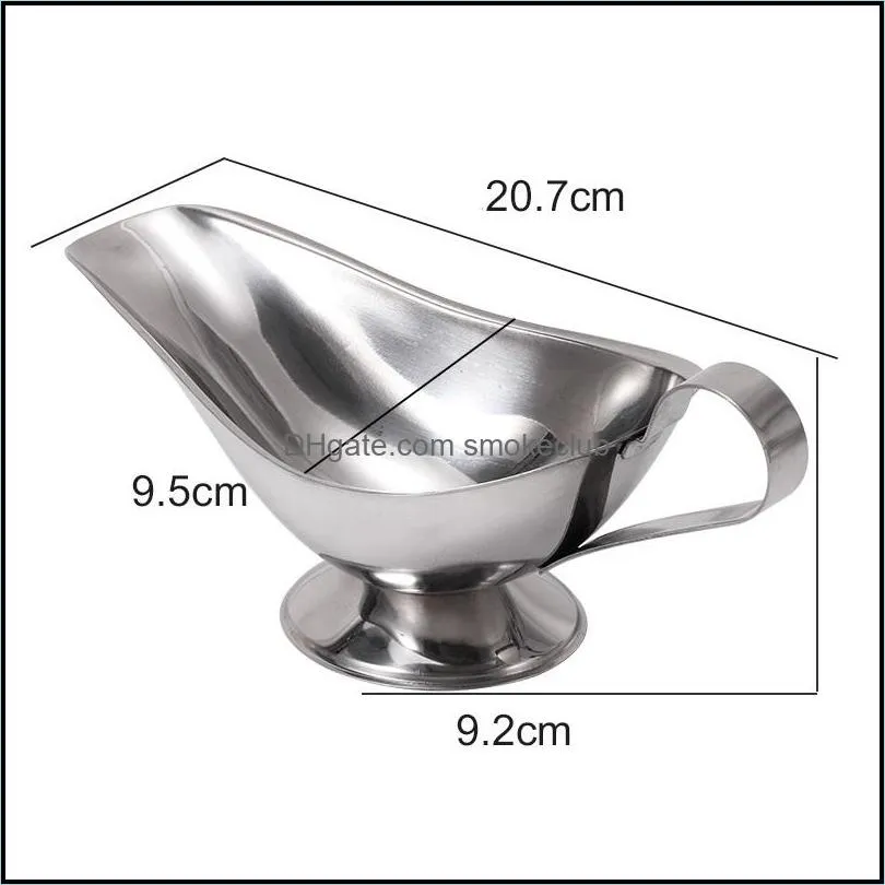 Stainless Steel Sauce Boat Steak Black Pepper Sauce Tableware Sauce Boat Tomato Juice Container Kitchen Restaurant Bar Tool LX4618