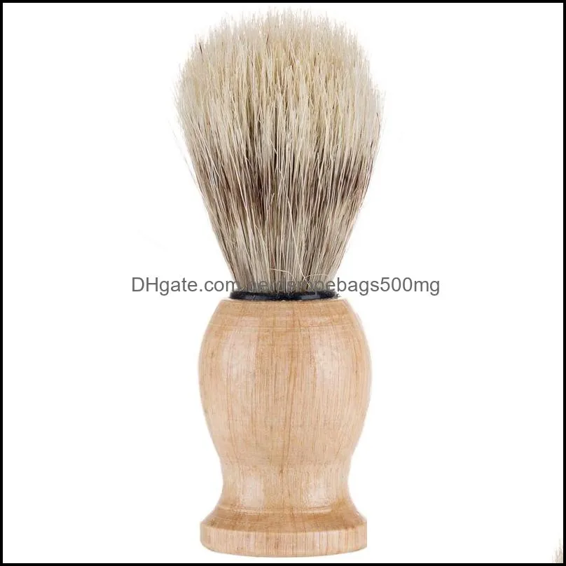 Nylon Solid Wood Beard Brush Man Male Bristles Shave Tool Shaving Brushes Shower Room Accessories Clean 5wm N2