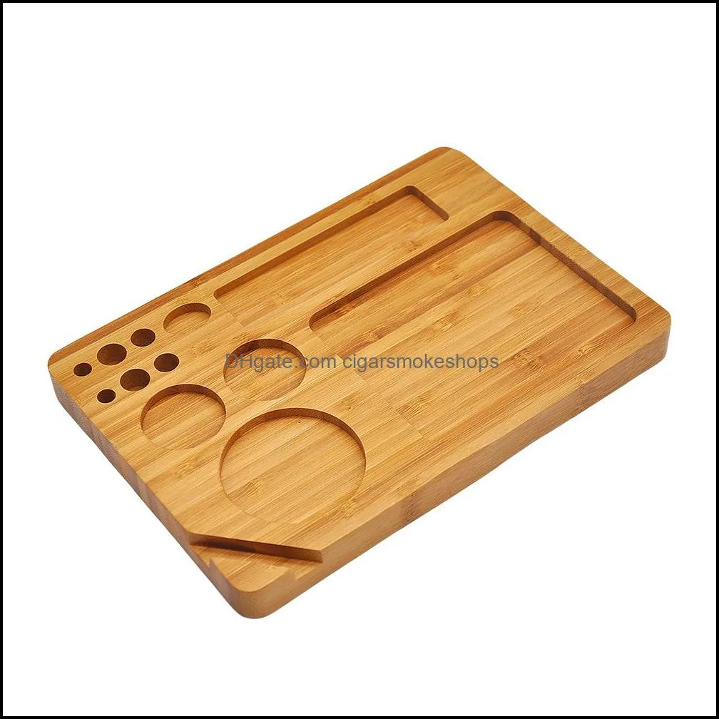 Bamboo Multifunctional Tobacco Rolling Tray Roll Paper Trays Smoking Herb Grinder Storage Case By DIY