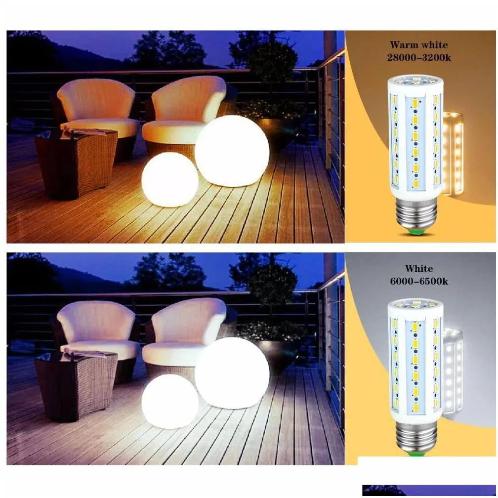 7w 12w 15w 25w 30w 40w 50w led corn bulb smd5730 no flicker 85v265v led lamp spotlight for light lighting