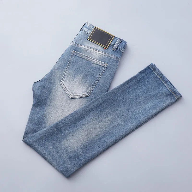 Jeans för män Flera stilar Toppkvalitet Vår Sommar Tunn Stretch Smal Skinny Business Casual Jean Modekläder Storlek 28-38