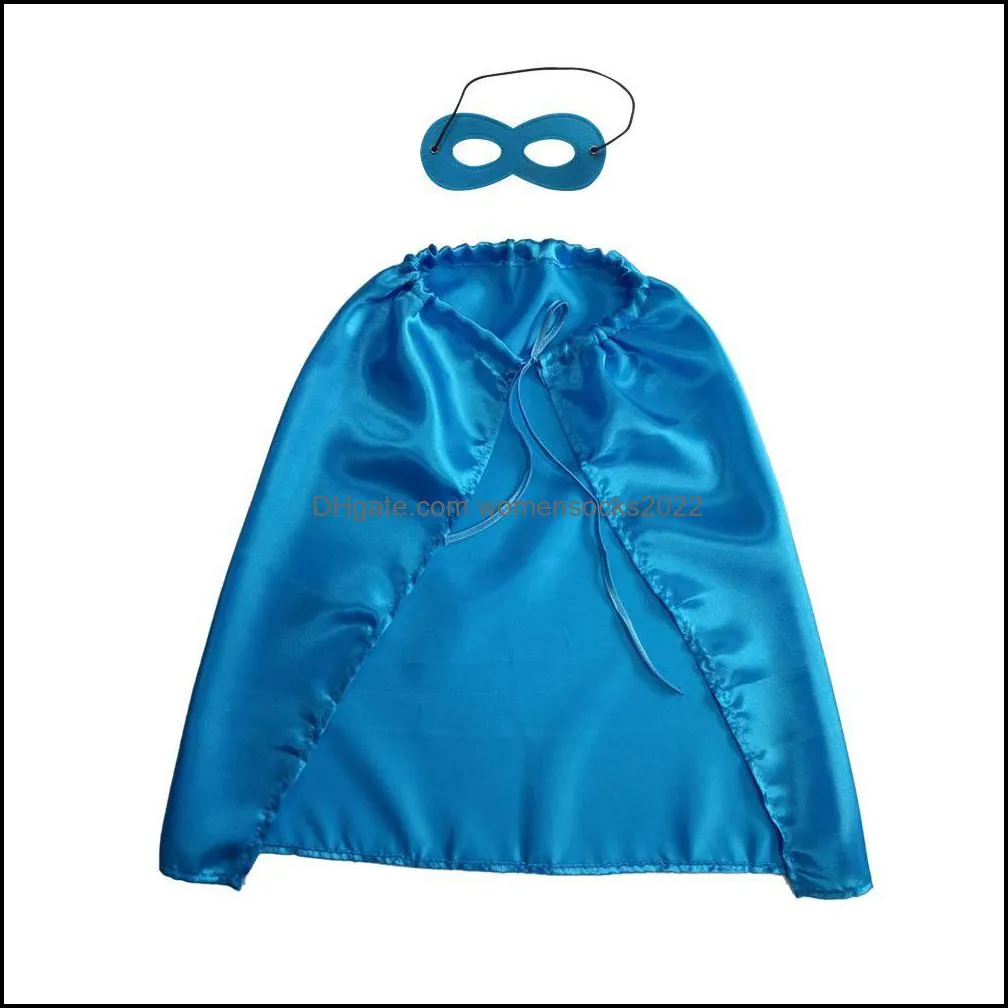 20 inch plain superhero cape +mask costumes single layer lace-up 10 colors option for kids of 1-4 years superhero cosplay Halloween
