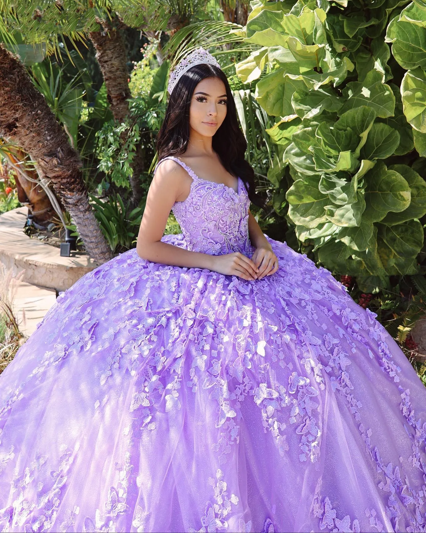 Vestidos De Quinceañera De Encaje Lila 2022 Con Capa Vestidos De