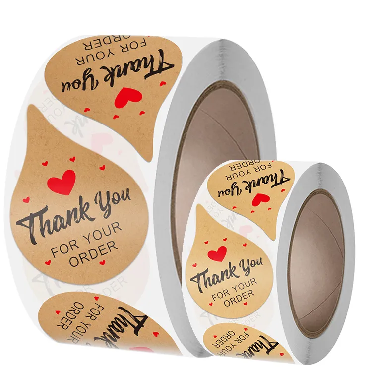 Wholesale 500 Kraft Thank You Circle Sticker Labels Roll 1222302 From ...