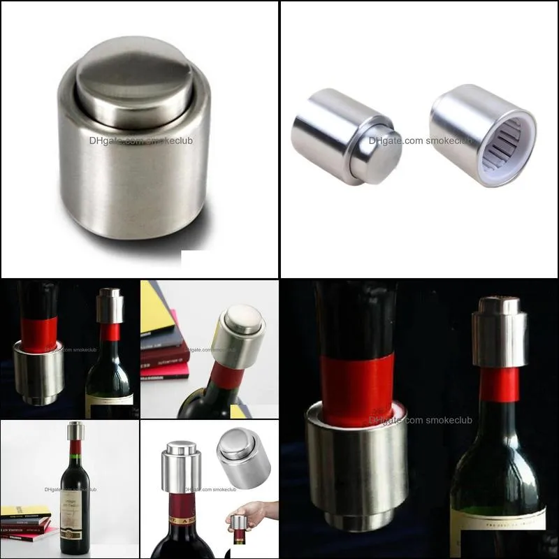 New Stainless Steel Vacuum Sealed Red Wine Storage Bottle Stopper Plug Bottle Cap
