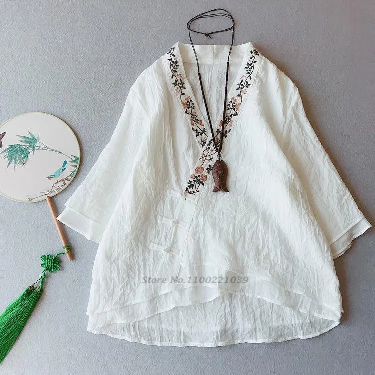 Ubranie etniczne Kwiat haft qipao tradycyjny chińska koszula kamizer