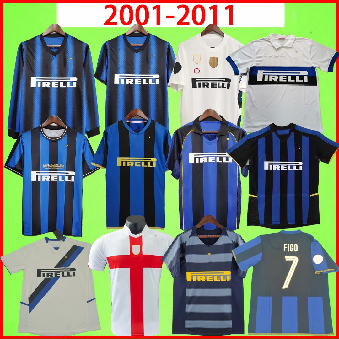 Maglie da calcio retrò Inter 01 02 03 04 05 07 08 09 10 11 FIGO SNEIJDER MILITO S IBRAHIMOUIC Maglia da calcio vintage 2001 2002 2003 2004 2005 2007 2008 2009 2010