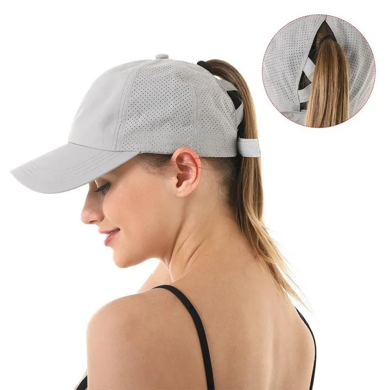 Visare sommarhattar för kvinnor andningsbara snapback damer sport tennis strand hatt baseball cap cross sun visorsvisors