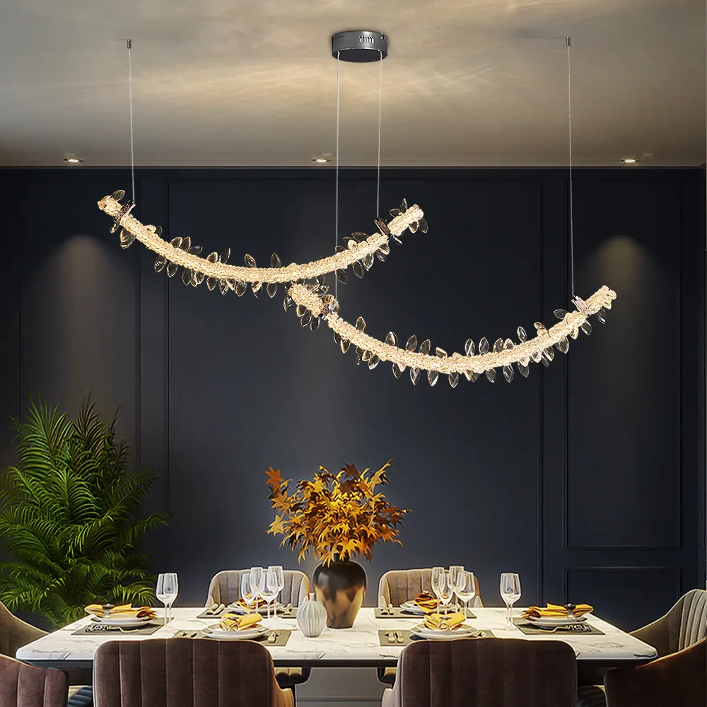 Lâmpadas de lâmpadas pendentes novas Candelador de cristal de diamante Design criativo Design pendurado Lâmpadas LED Chassi de iluminação cromo para sala de estar cozinha da sala de estar