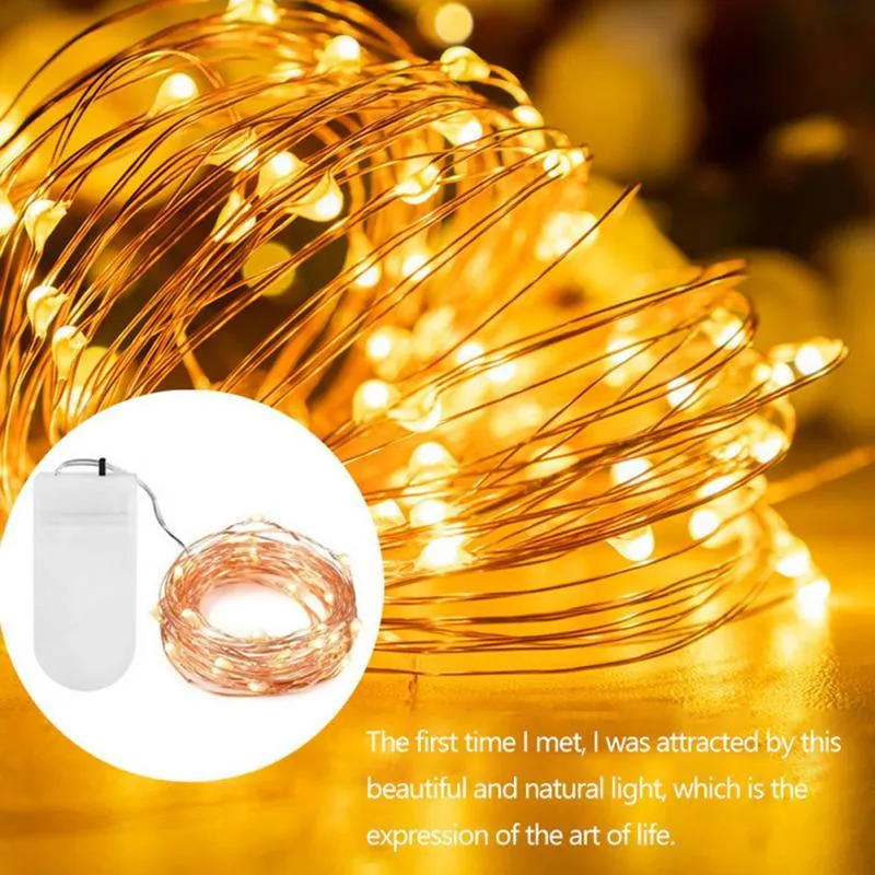 Strängar LED Copper Wire 20Led String Lights Holiday Lighting Fairy Garland för julgran bröllopsfest dekoration skam