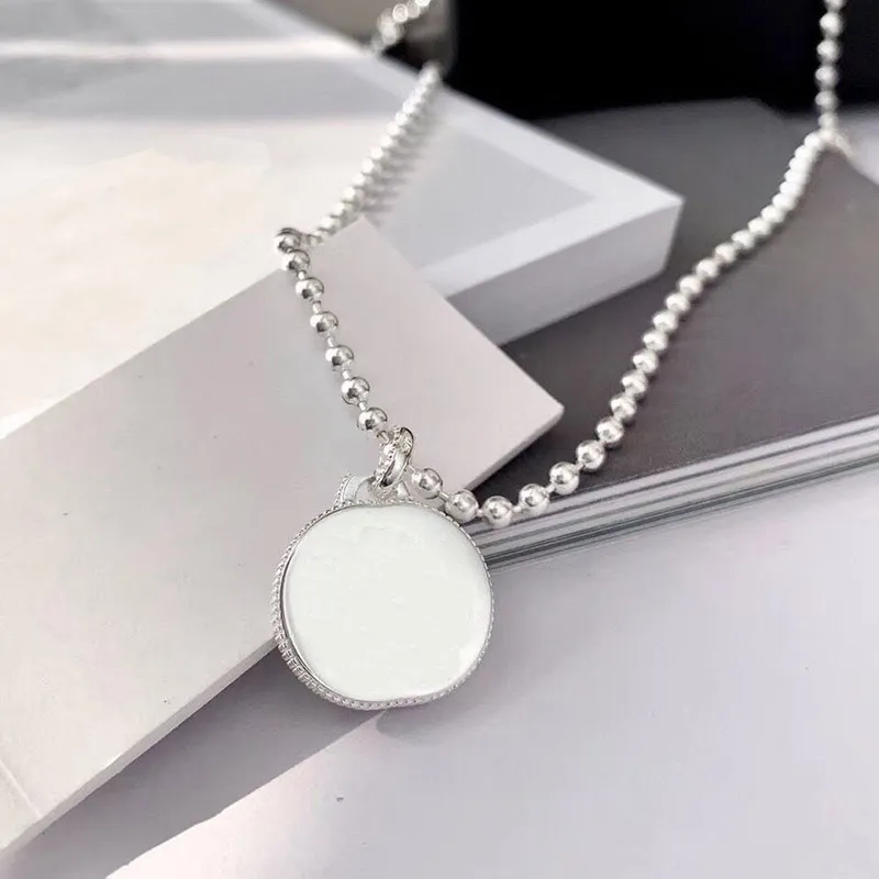 Luxury Pendant Necklaces Designer Jewelry 925 Sliver Plated G Necklace For Women Round Bead Chain Indented Wedding Gift Accessories Box Nice