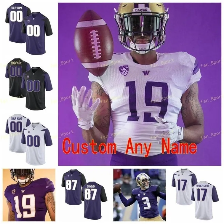 Nik1 NCAA College Jerseys Washington Huskies 25 Burr-Kirven 25 Sean McGrew 26 Salvon Ahmed 28 Newton 3 Jake Browning 3 Molden Custom Football