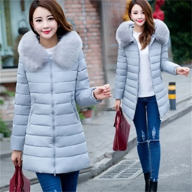 womens coat Korean version long cotton padded ladys thicker cotton jacket down parka 1509 201125