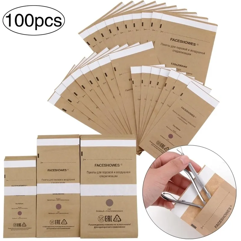 50100PCS Wegwerpsterilisatie Nagelzak gelapparatuur Sterilizer manicure zak Diinfectie Aspirator Cosmetica Accessoires 220607