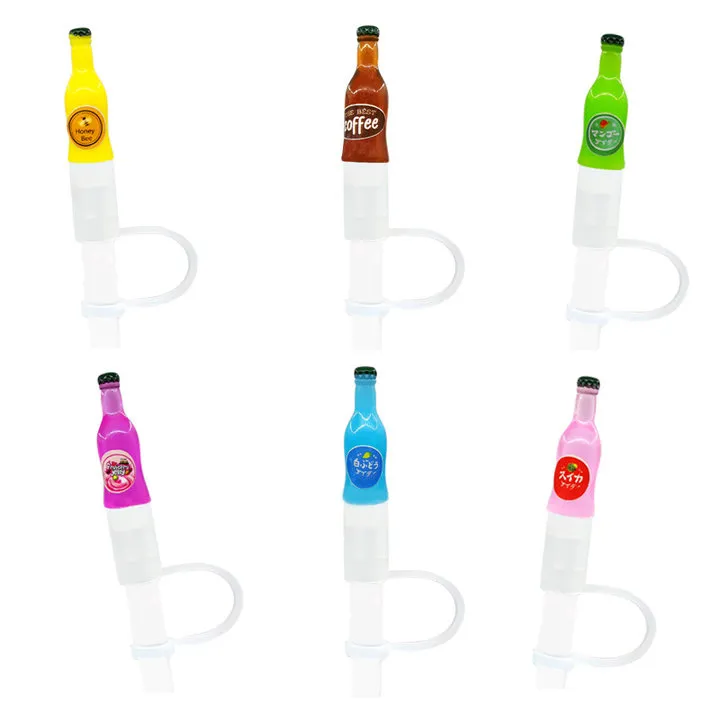 10pcs Özel Reçine Biraları Saman Toppers Takılar Silikon Kauçuk Kapağı İçme Toz Tapası Dekoratif saman için uygun 8 mm ile çocuk partisi hediyesi