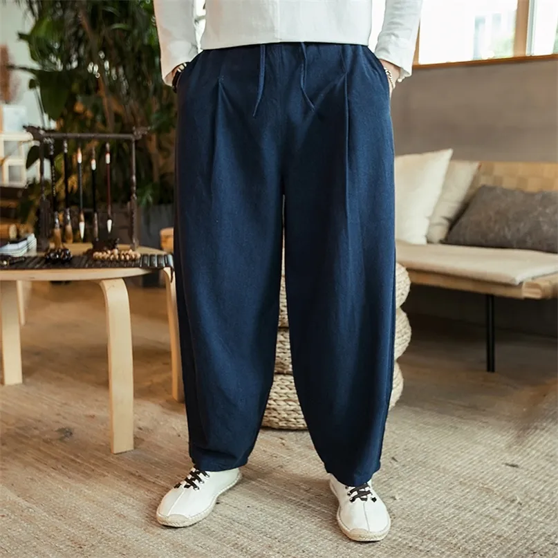 Masculino de streetwear jogadores calças de moletom solto harém harajuku estilo anklelel comprimento calças de perna wied perna tamanho grande 5xl 220705