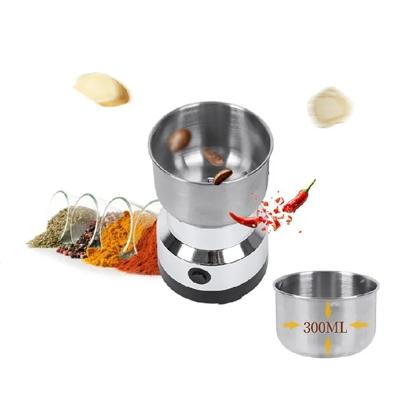 300ml Elektrische koffiemolen Multifunctionele verstuiver keuken Kruiden Blender machine poeder freesmachine granen Moer Grinder 220812