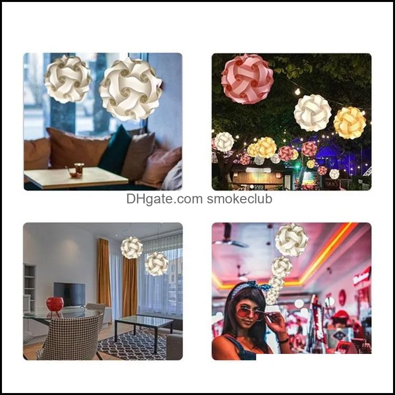 300pcs=10set DIY Modern Pendant Ball Novel IQ Lamp Jigsaw Puzzle Pendants Colorful Pendant Lights 25CM/30CM/40CM 3 Sizes 135 G2