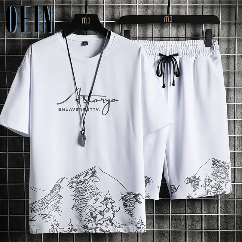 Oein Men's Shorts Sets Modna odzież uliczna T -koszule Sports Suits Summer Casual Men Tracking 220708