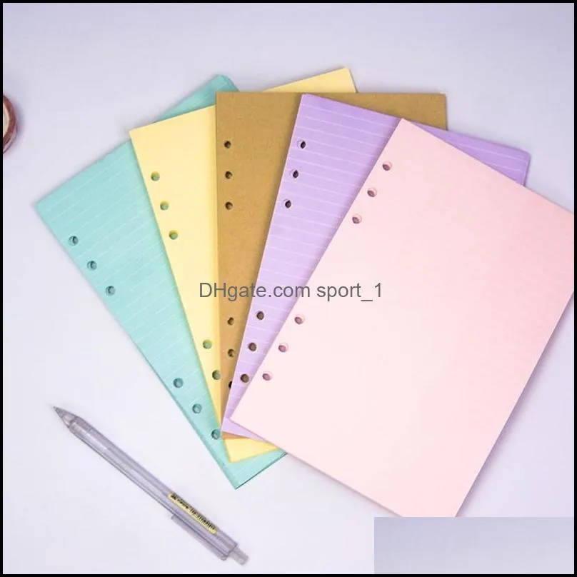 40 sheets notepads paper a5 a6 notebook index divider for daily planner colorful card papers 6 holes school supplies fhl477-wll