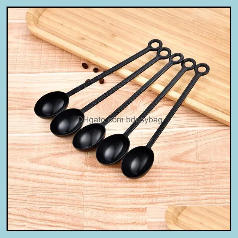 10g plastic measuring spoons coffee stir spoons ice-cream dessert spoon long handle juice milk tea stirrers scoops kitchen tools