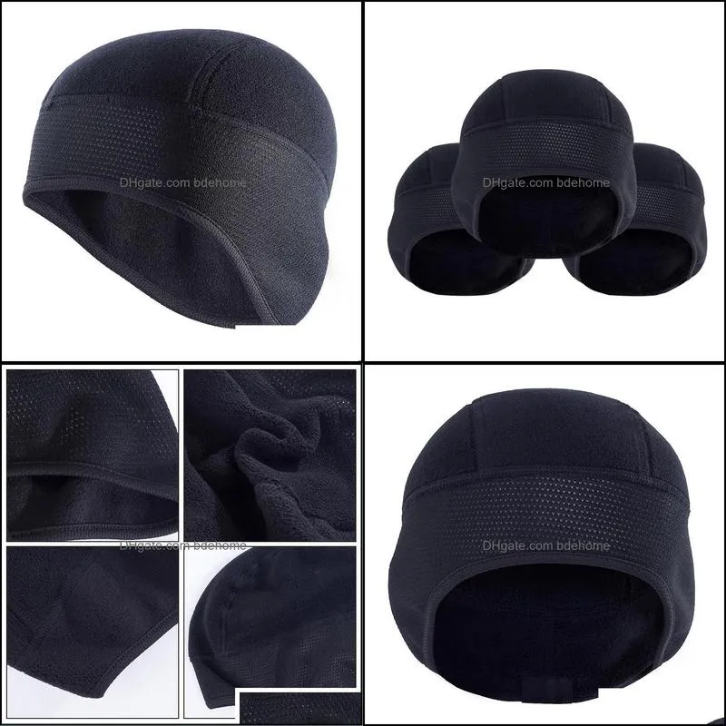 Cycling Caps & Masks Men Winter Windproof Thermal Fleece Ski Woman MTB Bike Headwear Running Skiing Motorcycle Riding Head Hat