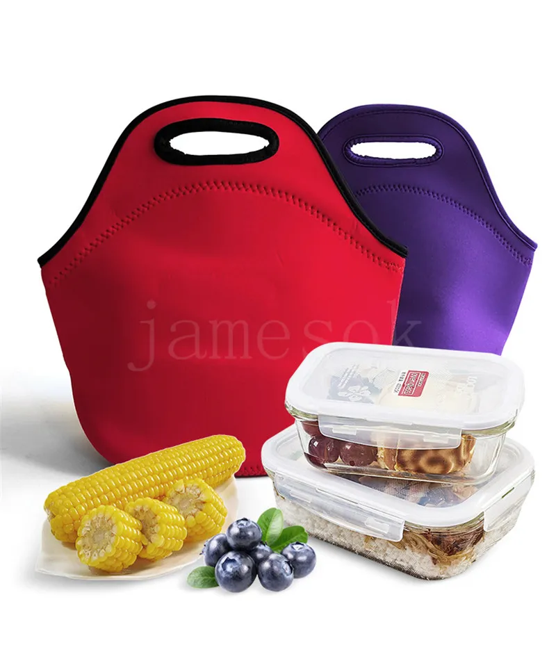 أكياس الغداء المحمولة الأبيض الحراري الحقيبة الحقيبة عشاء مربع حقيبة يد مدرسة تخزين الأطعمة مع سحاب DE331