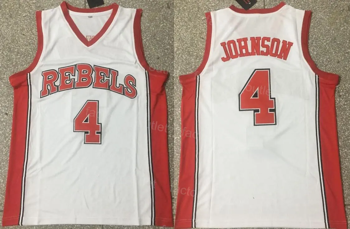 NCAA Basketball UNLV Rebels College 4 Larry Johnson Jersey Team Color White All sömnad andlig ren bomull för sportfans University Uniform God kvalitet