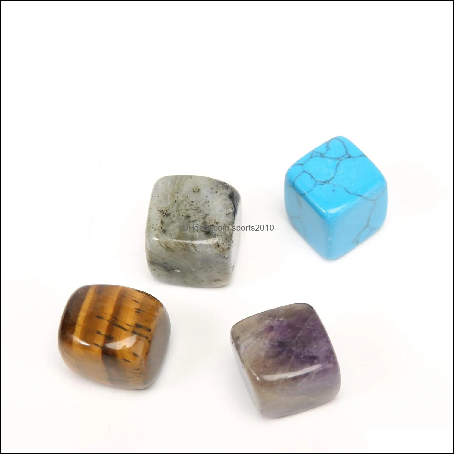 15mm irregular chakra crystal stone beads statue natural stones square cubic carved decoration rose quartz healing room ornament decor sports2010