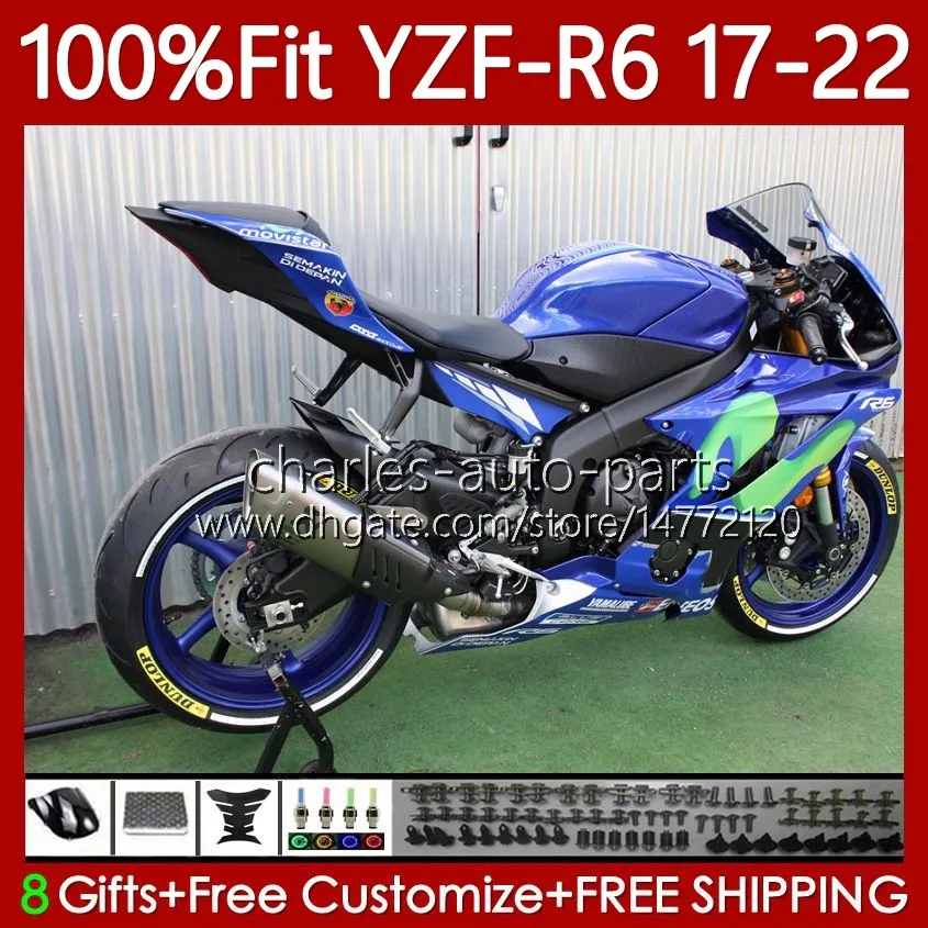 Injection Bodywork For YAMAHA YZF R6 R 6 600 CC YZF 600 2017 2018 2019 20 21 22 Hot Movistar Body 119No.31 YZF R6 YZFR6 17 18 19 2020 2021 2022 YZF600