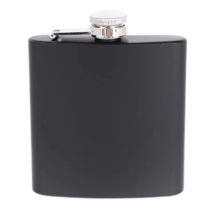 6oz Portable Pocket Rostfritt stål Höftkolv Flask Matt Black Whisky Wine Pot Drinker Alcohol Bottle Travel Tour Drinkware JY1161