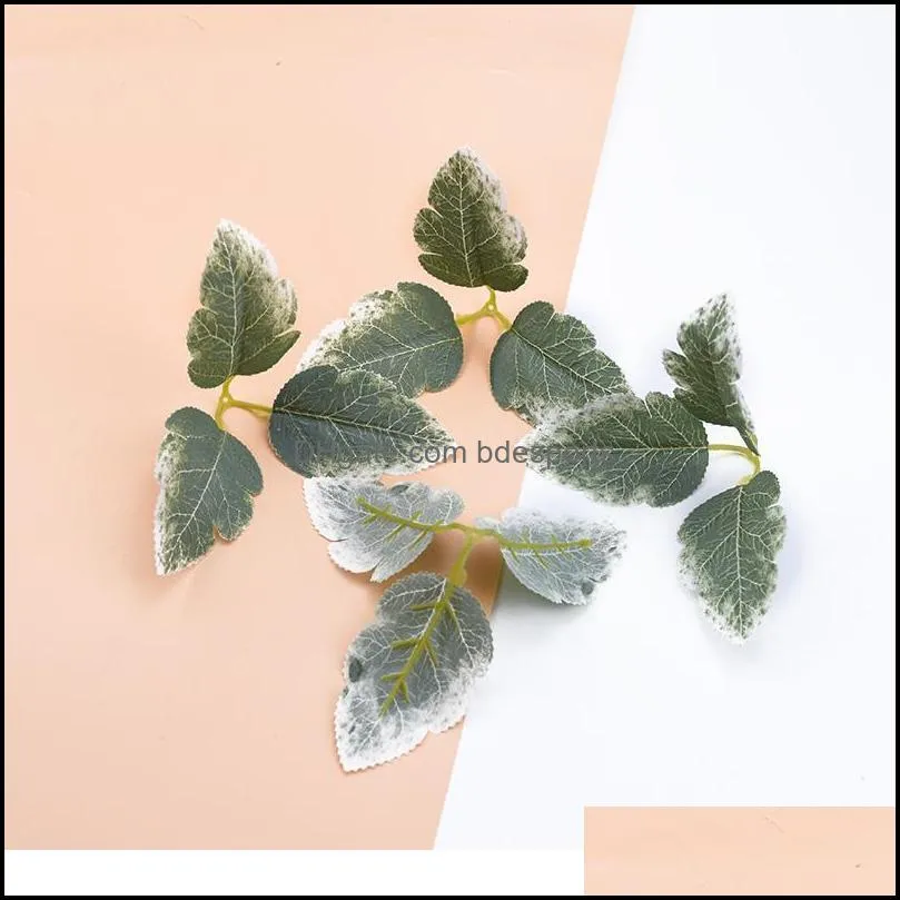 200pcs Silk Green Leaf Artificial Plants Wholesale Wedding Decorative Flowers Wreaths Diy Christmas Craft Leaves Home De jllhWr