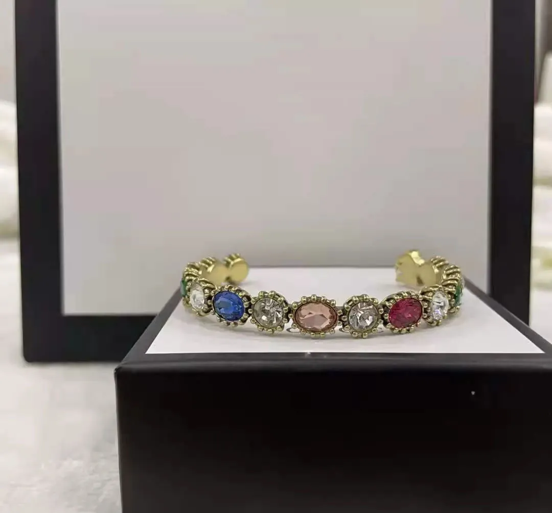 Bracciale con chiusura aperta di gioielli di alta qualità intarsiato con bracciale in ottone versione diamante grande colore matrimonio di lusso