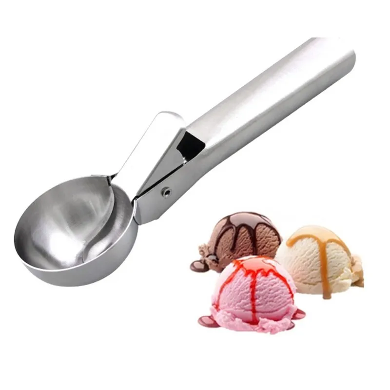 Meijuner Ice Cream Scoops Stacks Stainless Steel Digger Fruit Non-Stick Spoon Kitchen Tools For Home Cake 220509