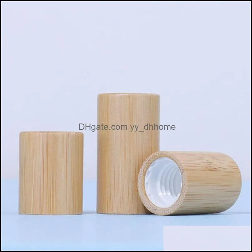 3ml 5ml 10ml Full natural bamboo  Oil Roller-ball Bottle Clear Glass Roll On Perfume Bottles Stainless Steel Rollers Ball